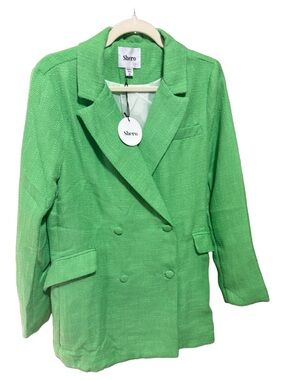 NWT - Shero Green Oversized Tweed Blazer